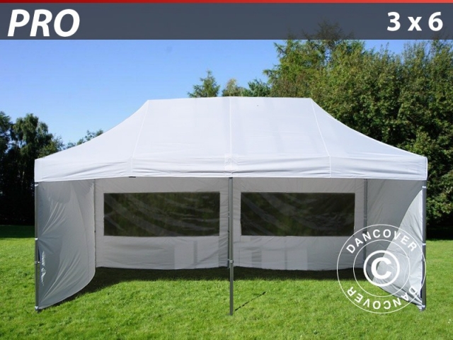 Faltzelt FleXtents PRO 3x6m Weiß, mit 6 wänden
