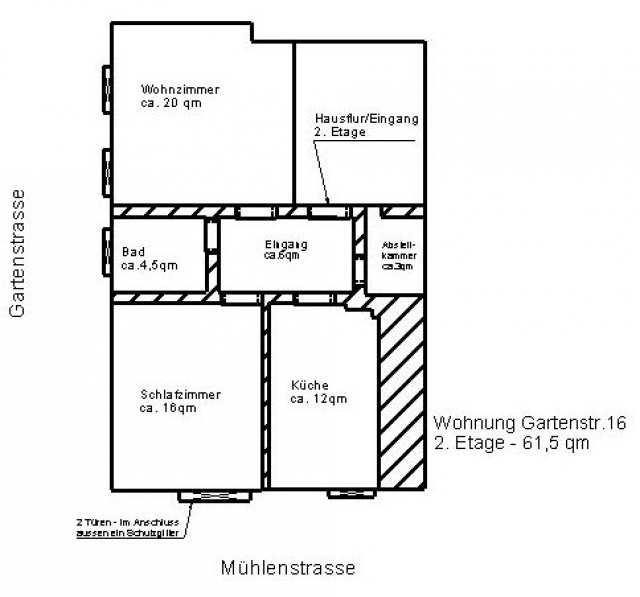 2 Zi.Wohnung,62 qm zum 01.11.2010 in MG-Rheydt zu vermieten