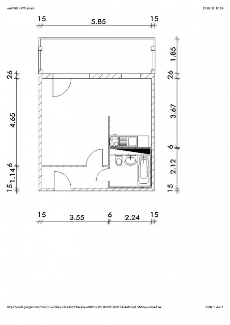 1-Zimmer Wohnung im Grünen mit großem Balkon, Wohnküche und Laminat