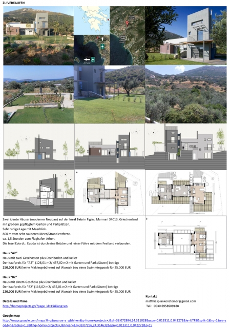 Haus auf Evia, Euboea, Griechenland, Neubau, Meerblick