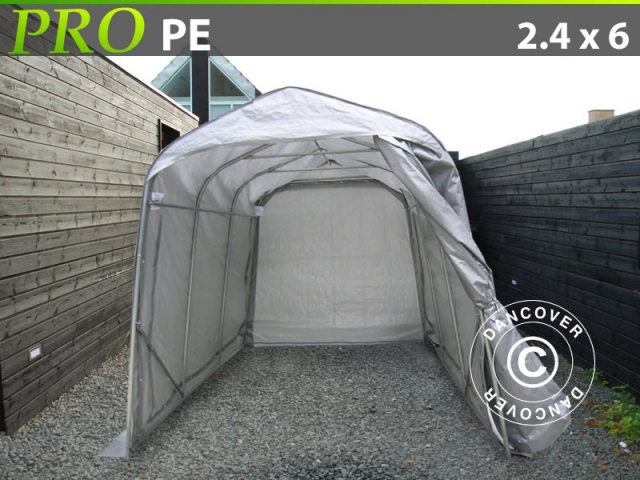 Lagerzelt PRO 2,4x6x2,34m PE, Grau