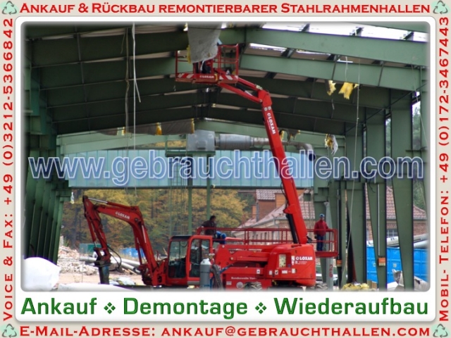 Zum Abbau/ Abbruch/ Abriss best. StahlHallen StahlrahmenHallen gesucht