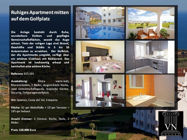 Apartment direkt am Golfplatz 70% reduziert!
